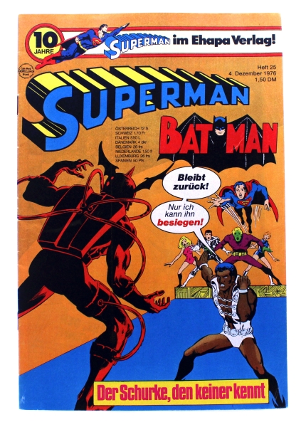 DC Comics Superman Batman Comic Nr. 25 (1976): Der Schurke, den keiner kennt von Ehapa